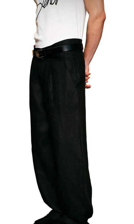 Pantaloni barbati, Giesto, plisati, negru, in