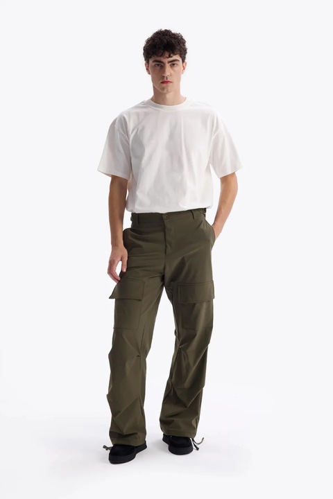 Pantaloni barbati, Giesto, Regular Fit, Kaki, cu buzunare, bumbac/poliester, M INTL