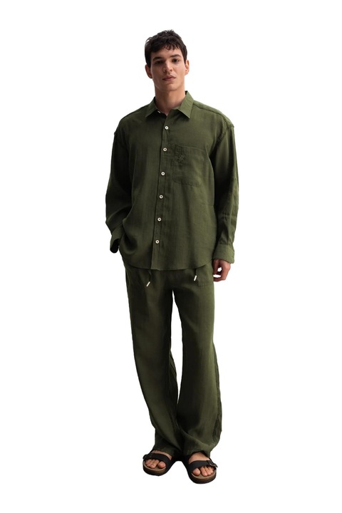 Pantaloni barbati, Giesto, kaki, lyocell/poliester