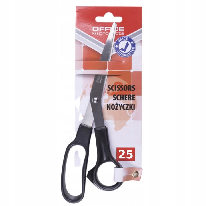 Foarfece OFFICE PRODUCTS, 25cm, lama din otel inoxidabil, culoare neagra