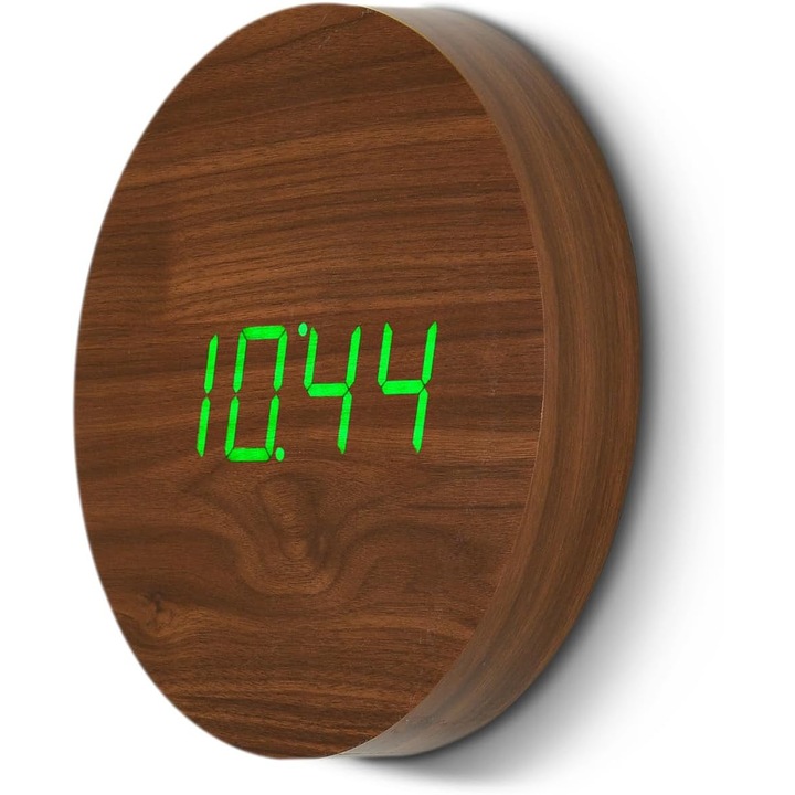 Gingko falióra, LED kijelző, diófa, minimalista design