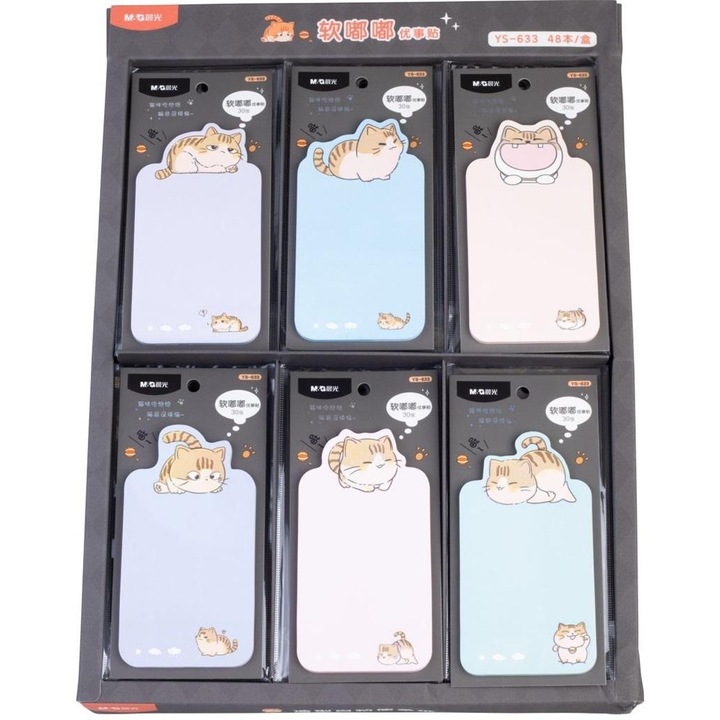 Post-it autocolante GDD, set cu modele diverse, 6,1x11,5cm, 30 foi