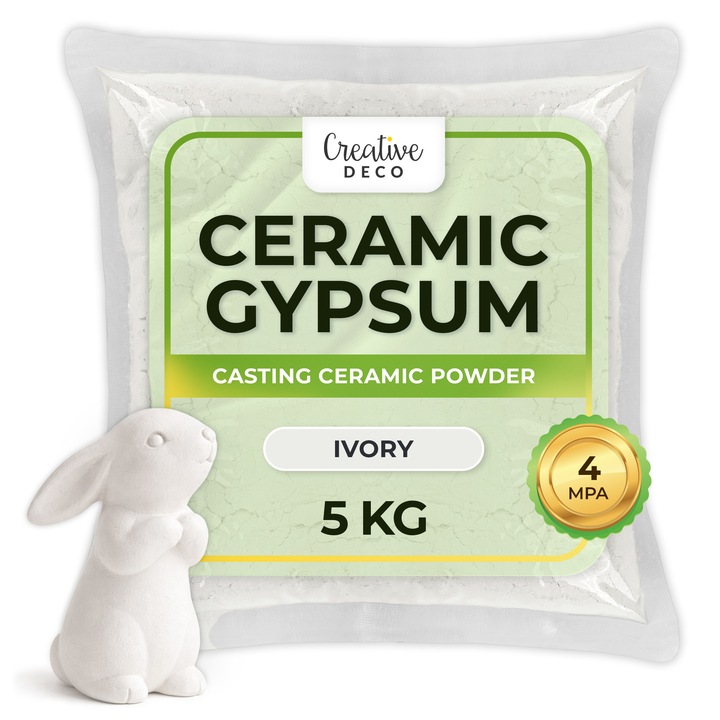 Ipsos Ceramic de Modelaj Creative Deco, 5 kg, Culoare Fildes, Ideal pentru Decoratiuni si Artizanat