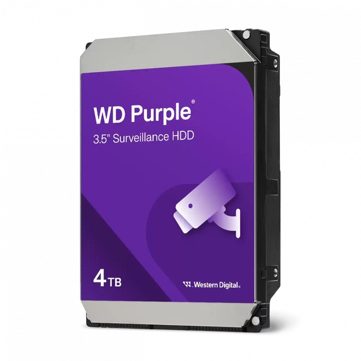 WD Purple merevlemez, 4TB, 5400rpm, 128MB, SATA 3, WD44PURZ