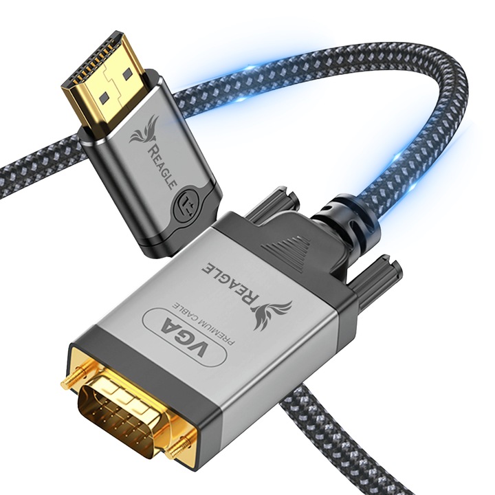 HDMI VGA kábel 1 m – Video adapter átalakító – Full HD 1080p – Laptop PC monitor projektor