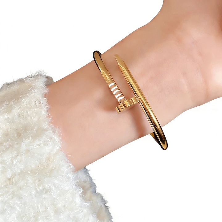 Bratari tip Bangle, Placata cu Aur de 18k, Auriu