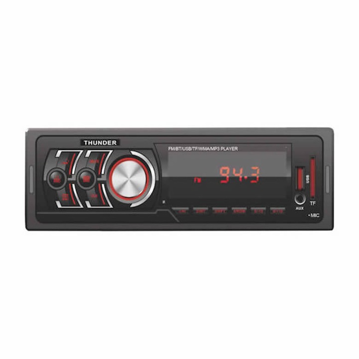 Bluetooth Радио MP3 плеър за кола Thunder TUSB-010BT, USB SD AUX FM радио, 4x20W