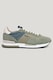 Pepe Jeans London, Pantofi sport Hailon low-cut cu strat exterior de piele intoarsa, Alb/Albastru prafuit/Verde sparanghel/Verde feriga