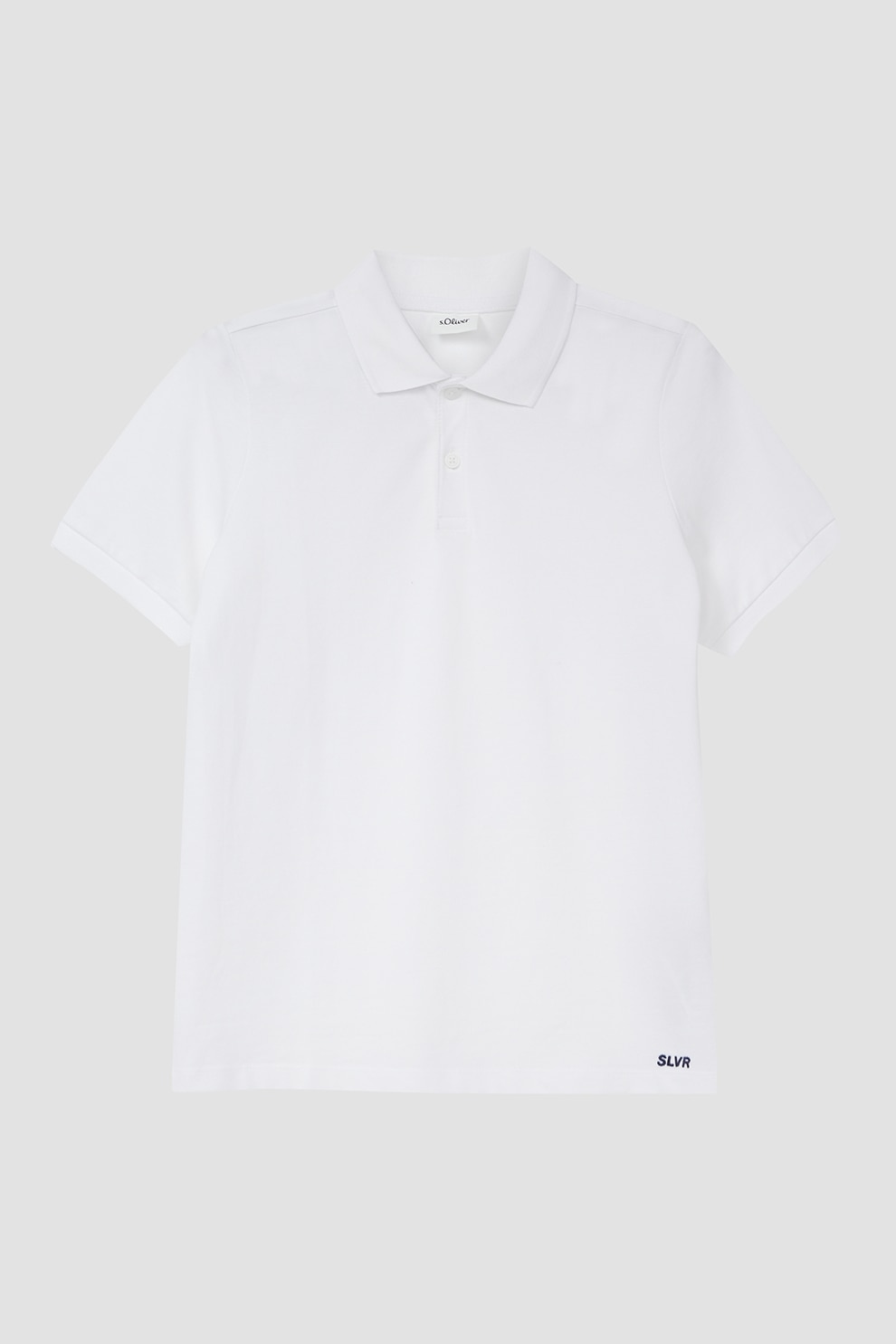 s.Oliver, Tricou polo cu model uni, Alb optic, 134-140 CM