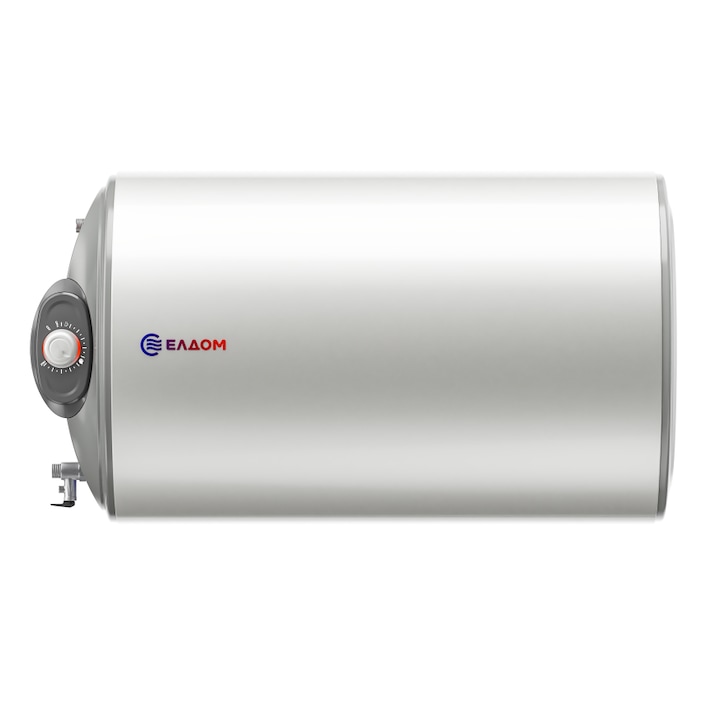 Хоризонтален бойлер ЕЛДОМ WHF08046FL, 80 л. 3 kW, емайлиран водосъдържател, изводи отляво, диаметър 462 mm