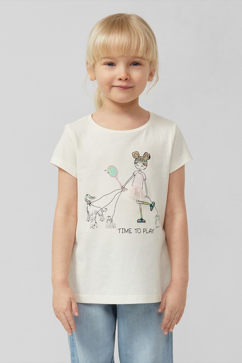 s.Oliver, Mintás pamutpóló, Törtfehér