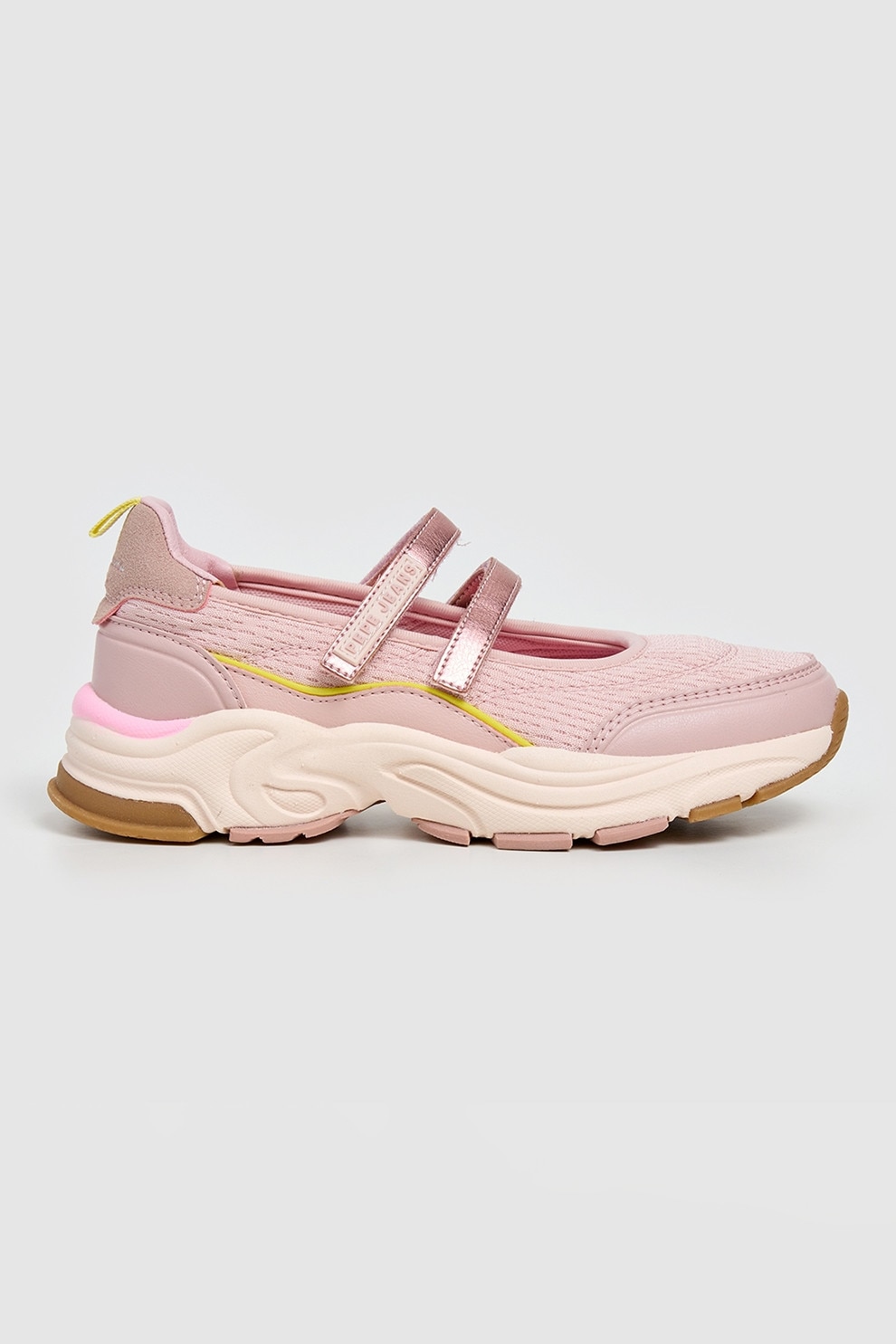Pepe Jeans London, Pantofi sport Mary Jane demiwedge, Roz pastel