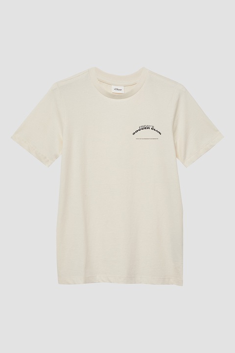 s.Oliver, Kerek nyakú pamutpóló, Krémszín