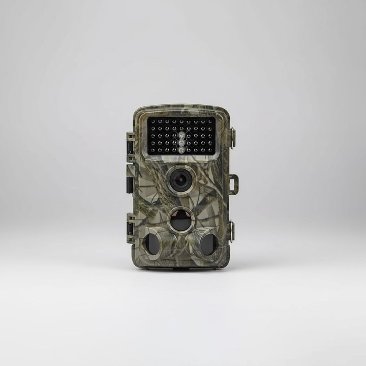 Външна видеокамера за дива природа, Comando tech, идеална за лов, заснемане на периметъра на имота, нощно заснемане, резолюция 16MP, FULL HD, 5MP CMOS сензор, сензор за движение, водоустойчивост IP66, слот за карта, функция Time Lapse, рустикално кафяво