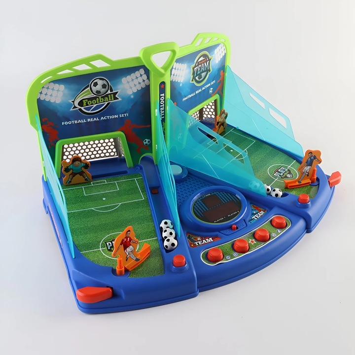 Joc Fotbal Interactiv pentru Copii – Mini Stadion cu Lansatoare, Mingi si Scor, Duel 1 vs 1, Distractie Sportiva, 3+ ani