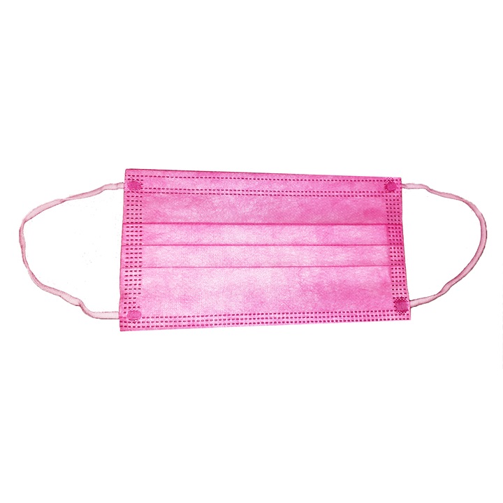Set 10 bucati masti faciale de unica folosinta, cu 3 straturi pentru protectie, Mini Junior 750050-2, Roz
