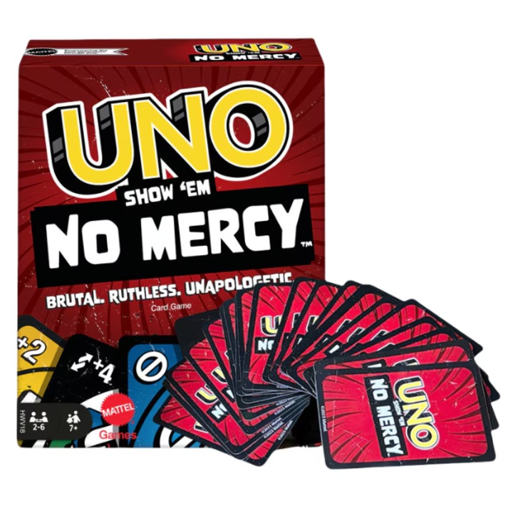 UNO No Mercy kártyajáték, Jaydear, Pro Edition, 56 kártya, 8x12cm