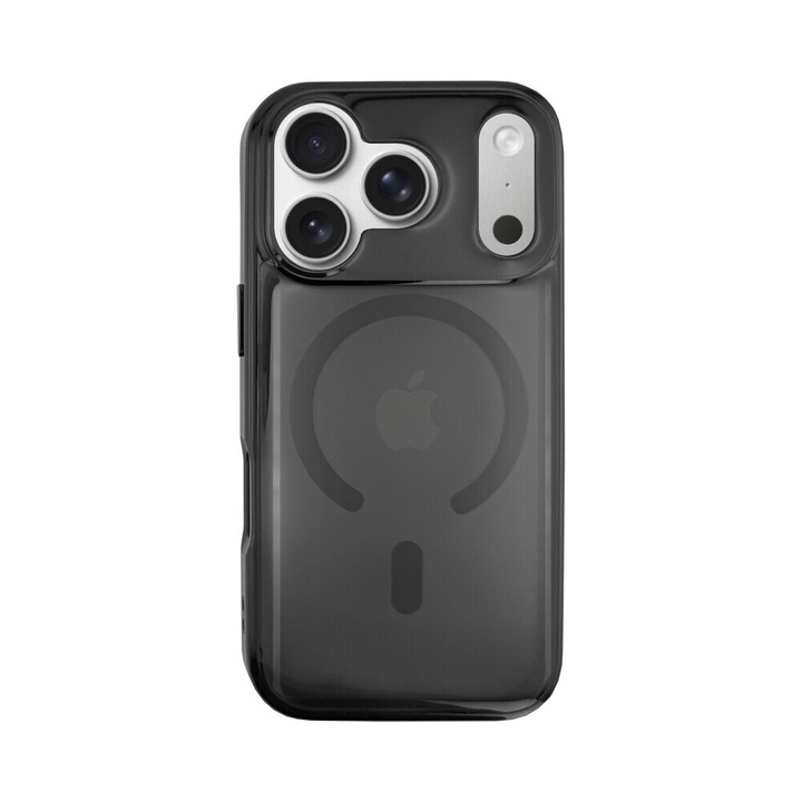 Husa Premium cu Rasina Epoxidica CENTO Muse compatibila cu Apple Iphone 17 Pro Max, Carbon, cu inel MagSafe, Anti zgarieturi, Rezistenta la Cadere 1.5m, cu margini ridicate pentru protectia ecranului si a camerei