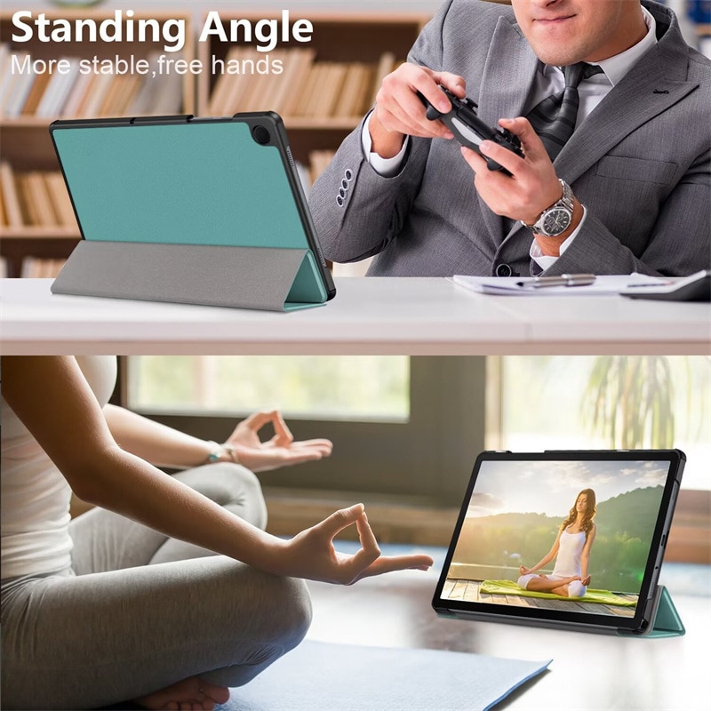 Husa de protectie trifold pentru Samsung Galaxy Tab A11 Plus / A9 Plus 11”, functie Auto Sleep/Wake, usoara, Verde inchis