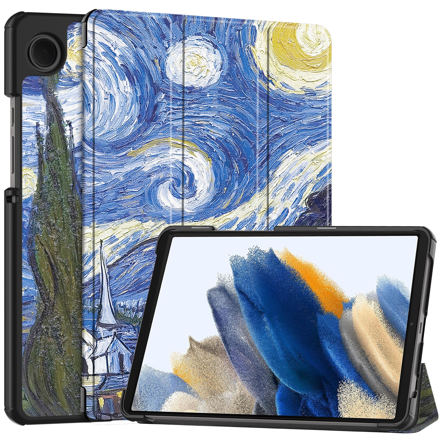 Husa de protectie trifold pentru Samsung Galaxy Tab A11 Plus / A9 Plus 11”, functie Auto Sleep/Wake, usoara, Cer instelat