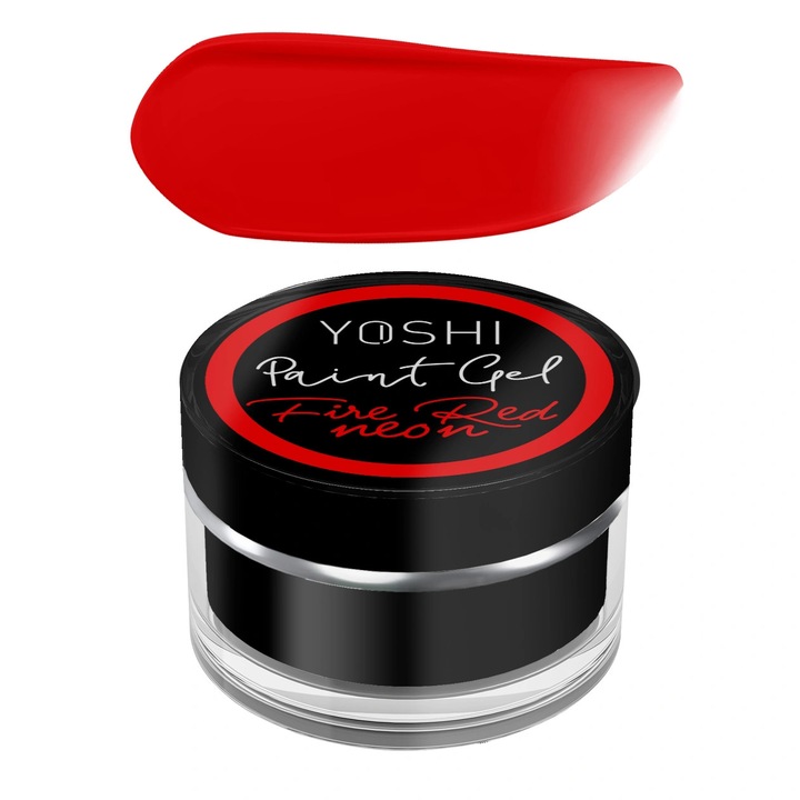 Paint Gel Yoshi Fire Red Neon – Gel Nail Art Profesional, Pigment Intens, 5 ml