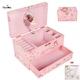 Cutie Muzicala Bijuterii TeoMa, Balerina Rotativa, Oglinda, Sertar, 2 Suporturi Inele/Cercei, Set Bijuterii Inclus, Design interactiv, Joc rol, Cadou fetite 3+, Cadou 1, 8 Martie, Printesa Zambitoare, Roz