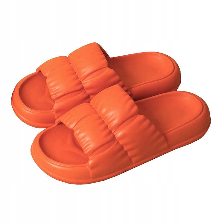 Slapi SNM portocalii, 100% EVA, antiderapanti, talpa groasadwqf, Portocaliu, 36-37