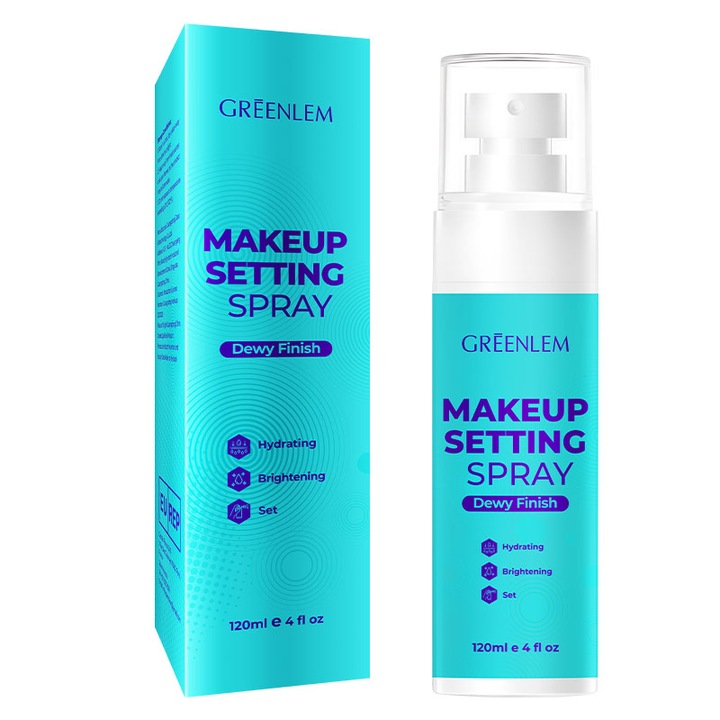 Spray de fixare pentru Machiaj Hidratant si Iluminator cu Finish Dewy si Stralucire Naturala, 120ml