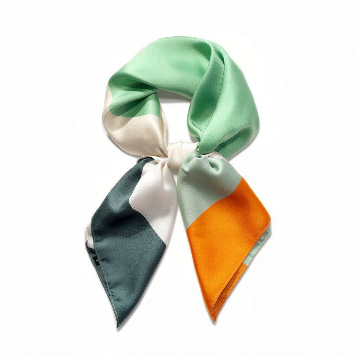 Винтидж шал на цветни райета 70х70см