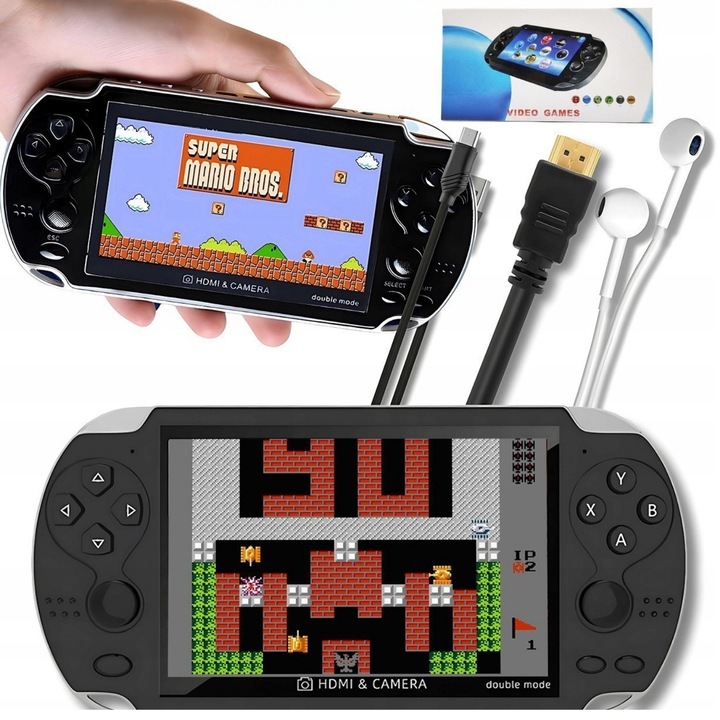 Consola Portabila Retro X7 cu Peste 1000 Jocuri si Functii Multimedia, Meniu Romanesc
