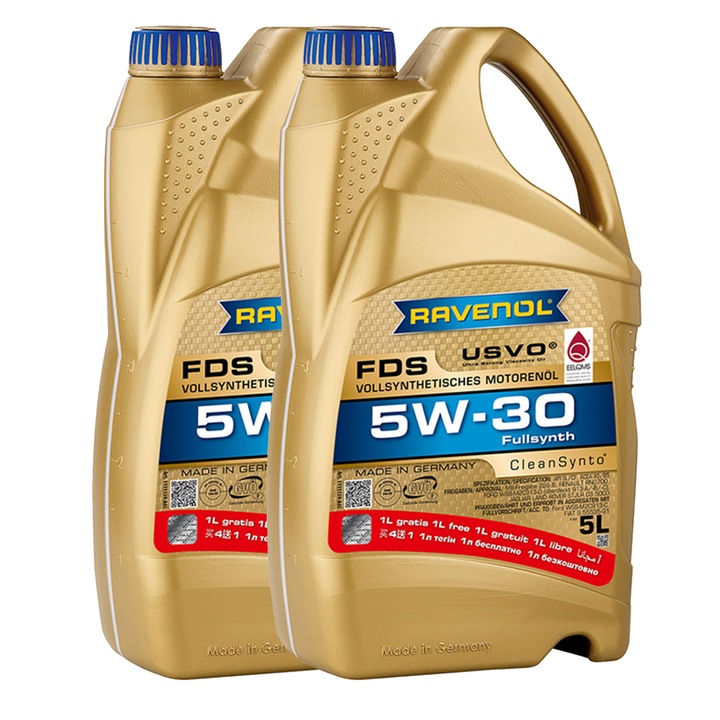 Pachet 10 litri Ulei Ravenol FDS USVO 5W30 5 litri (8+2 gratis)