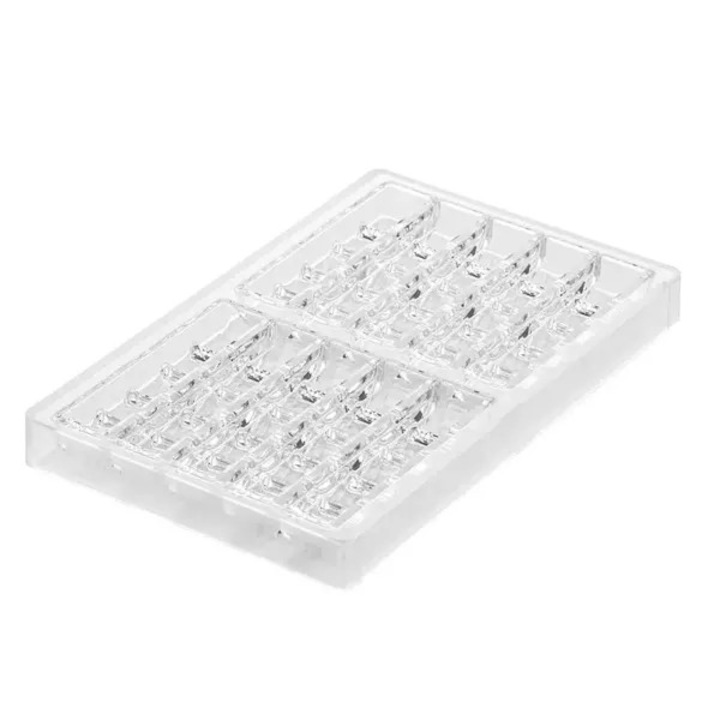 Set Kit Forma Tritan și Silicon pentru Batoane de Ciocolată, Silikomart Sinfonia-B, 120x25x20mm, crem și transparent