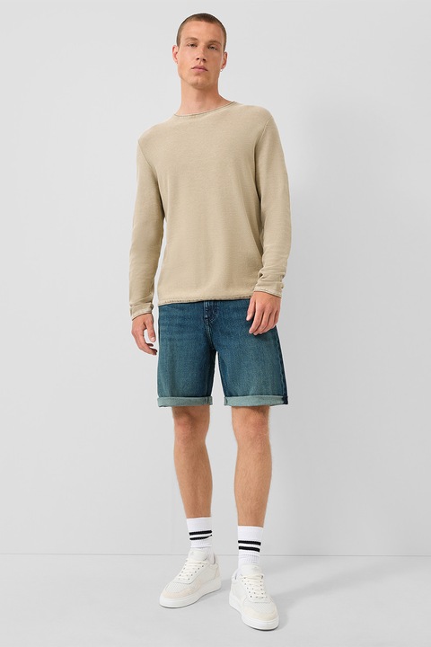 QS, Blugi scurti cu aspect decolorat, Albastru prafuit