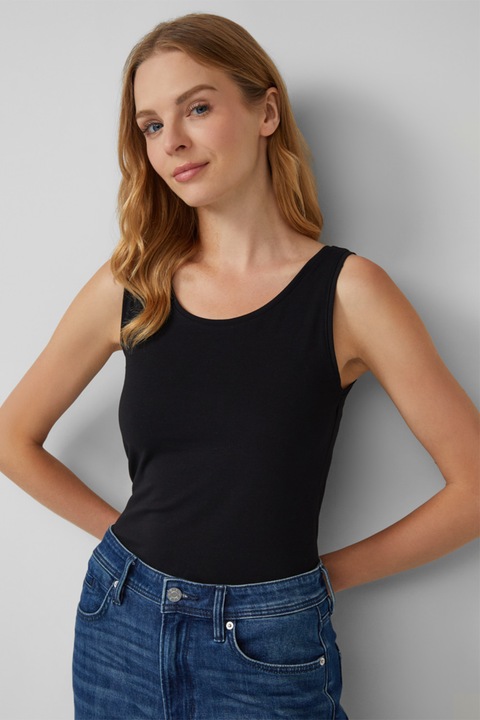 s.Oliver, Топ с овално деколте, Черен