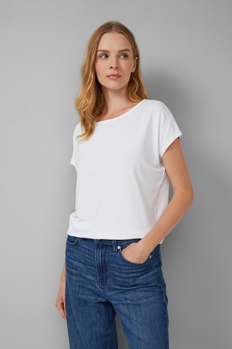 s.Oliver, Tricou uni lejer, Alb optic