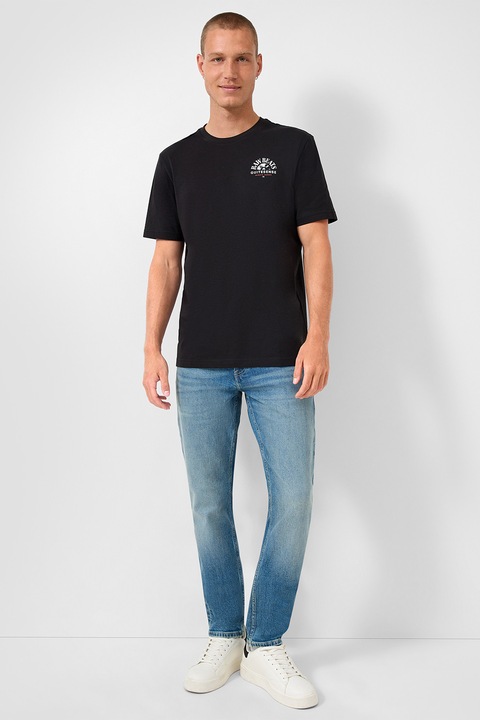 QS, Blugi slim fit cu talie medie, Albastru prafuit