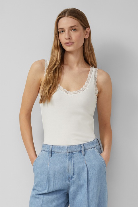 s.Oliver, Танк топ с дантела, Бял
