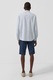 s.Oliver, Camasa regular fit din bumbac si in, Alb, Bleumarin, L