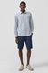 s.Oliver, Camasa regular fit din bumbac si in, Alb, Bleumarin, L