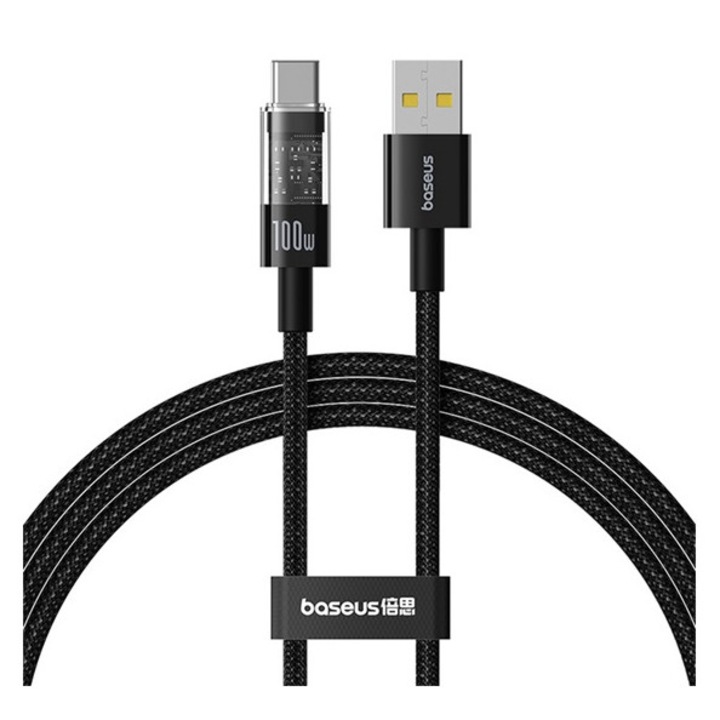 Baseus gem adatkábel, usb - type-c, 20w, pd gyorstöltő, cipőfűző, 100cm, fekete