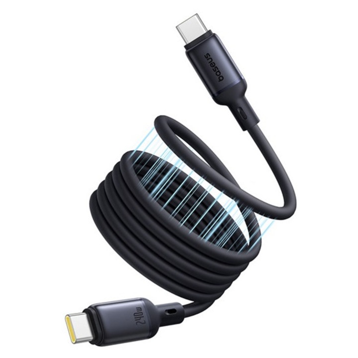 Baseus picogo adatkábel, type-c - type-c, 240w, pd gyorstöltő, mágneses, 100cm, fekete