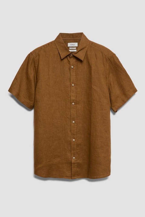 s.Oliver, Camasa regular fit de in, Maro pamantiu, L