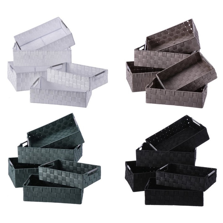 Set 20 cutii depozitare 30 x 20 x 8, 32, 5 x 22, 5 x 9, 35 x 25 x 10, 38 x 28 x 11, 40 x 30 x 12 cm