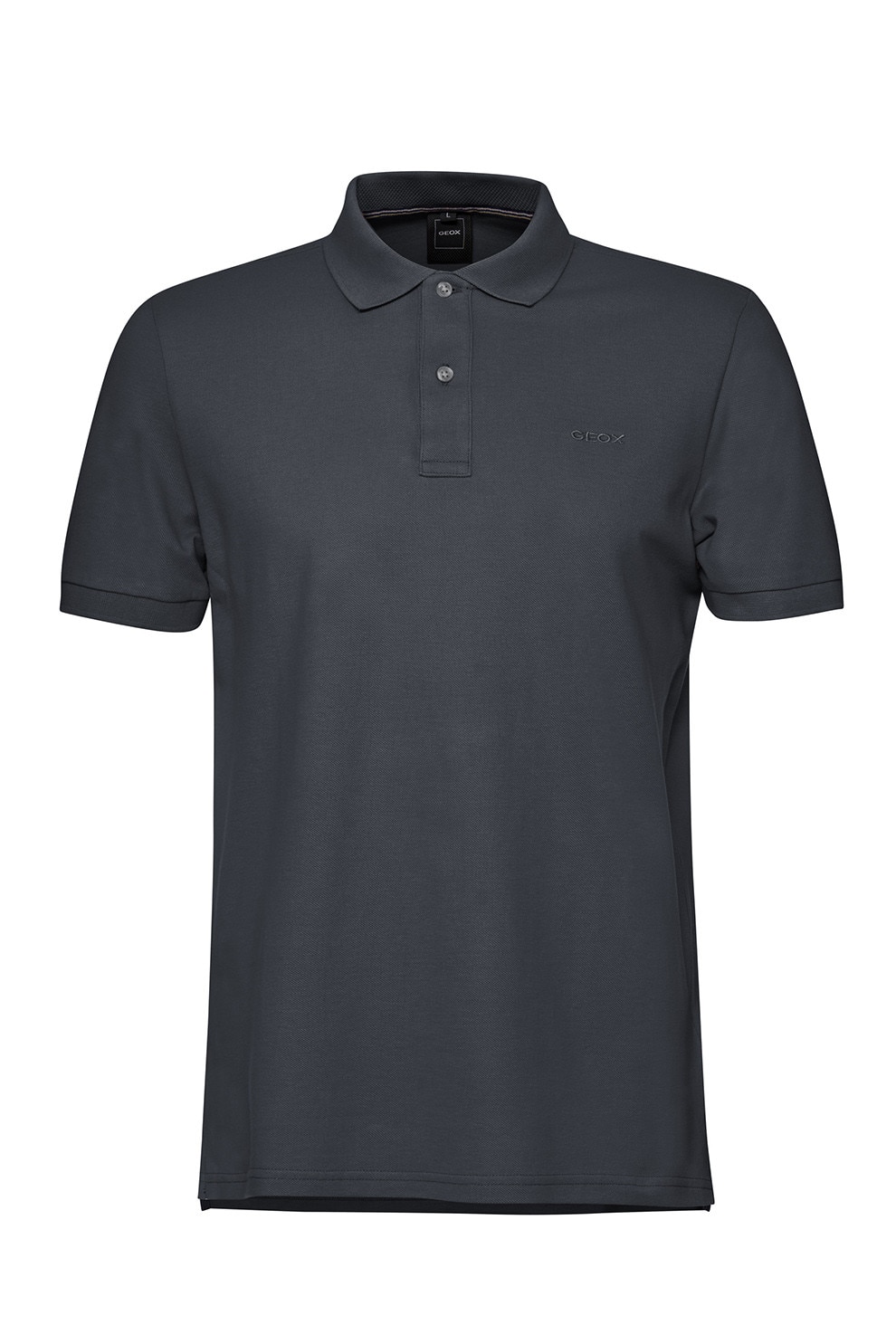 Geox, Tricou cu guler polo si broderie logo discreta, Bleumarin, L