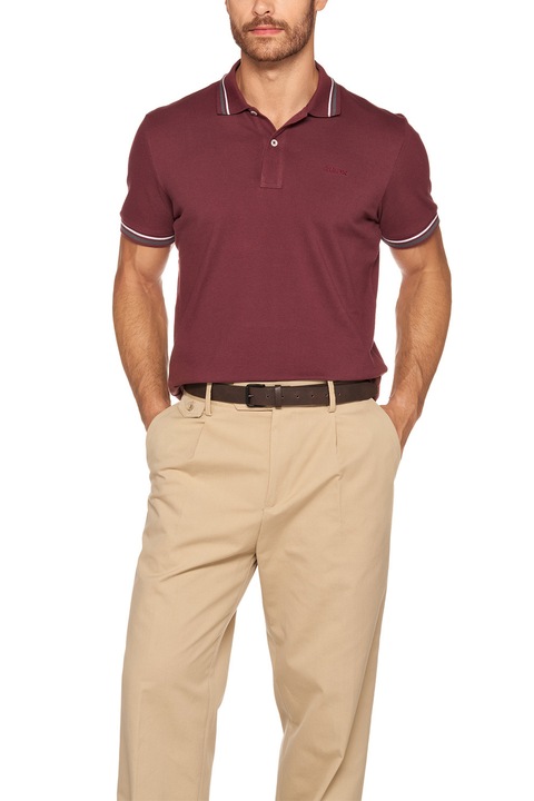 Geox, Galléros egyszínű pamutpóló, Bordó