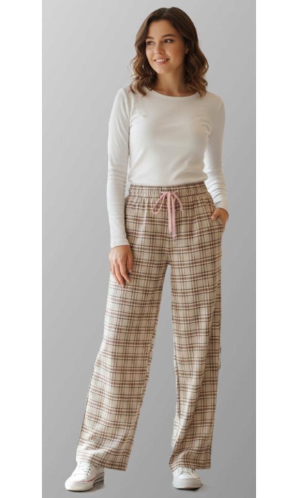 Pantaloni dama, croiala lejera, culoare crem, marimea S/M
