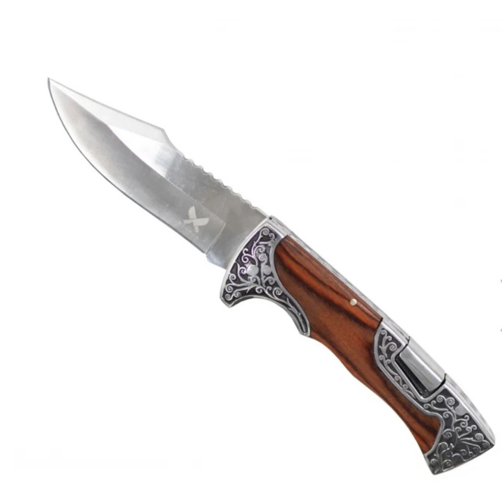 Briceag de vânătoare, 22 cm, mâner din lemn, oțel