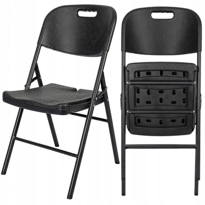 Scaun pliabil, Bankietowo, negru, 120 kg, 84x45x40cm
