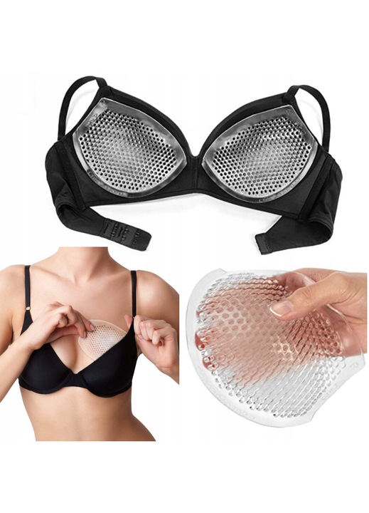 Insertii sutien Push-Up, SNM, set 2 bucati, impermeabile, transparente, 13x11x3cm