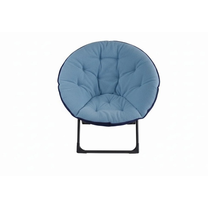 Scaun pliabil cu farfurie, albastru, lana de oaie, 80x75x70cm